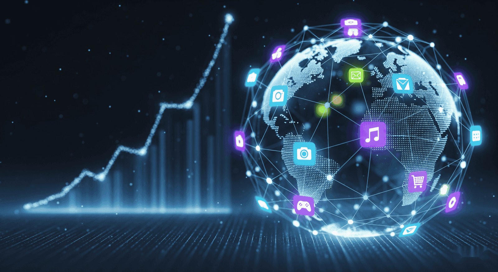 Business growth and global expansion illustration